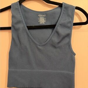Ardene Slate Blue Ribbed Crop Top
